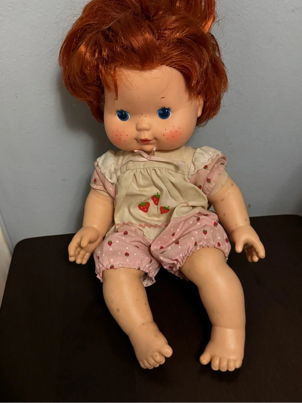 American Greetings Strawberry Shortcake Red-Haired Baby Doll in Pink Outfit